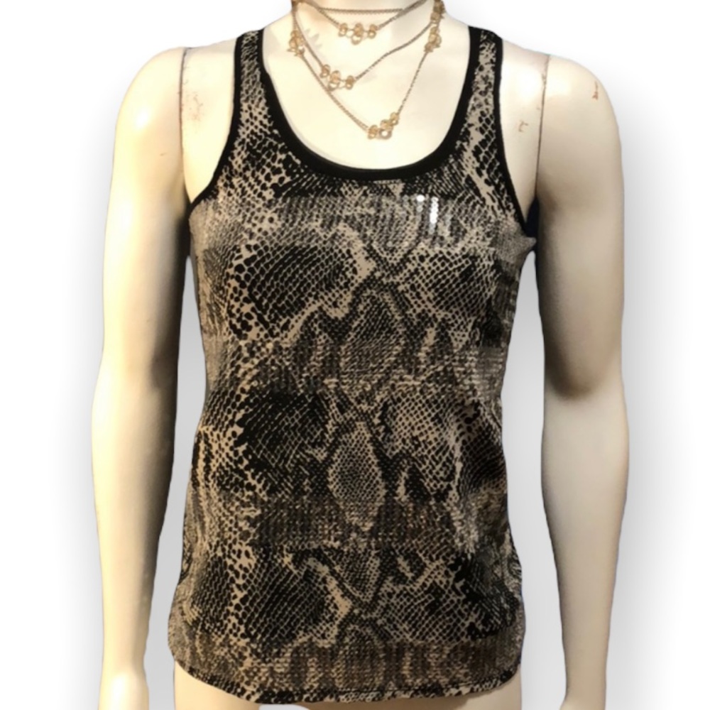 NWOT Sequined snake print top